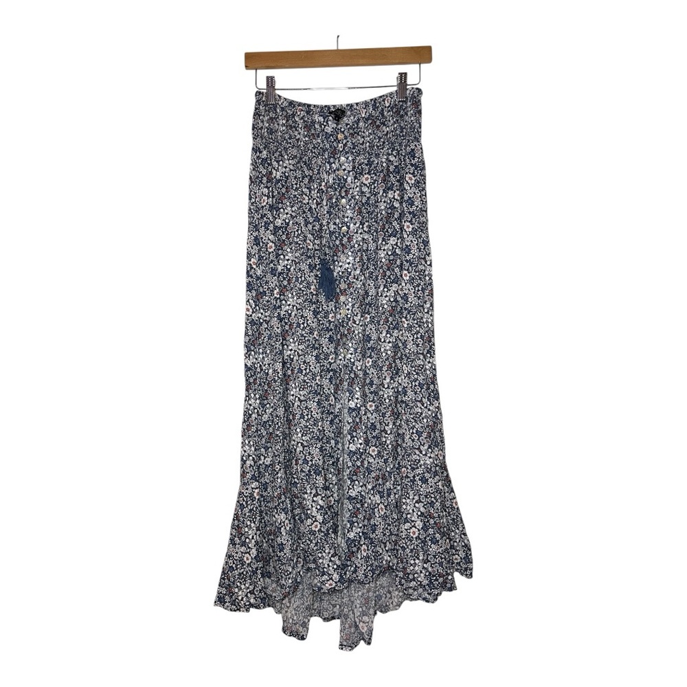 Rachel Zoe Floral Blue Maxi Skirt NWT
